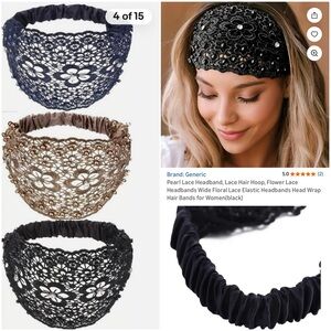Bling Floral Lace Elastic Headband Wrap